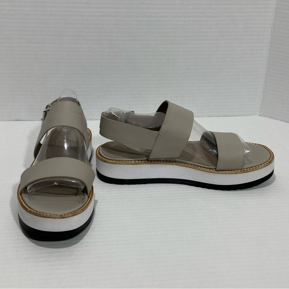 Vince || Mana Sandals Womens Taupe Leather Platform Sling Back Shoes Size 7